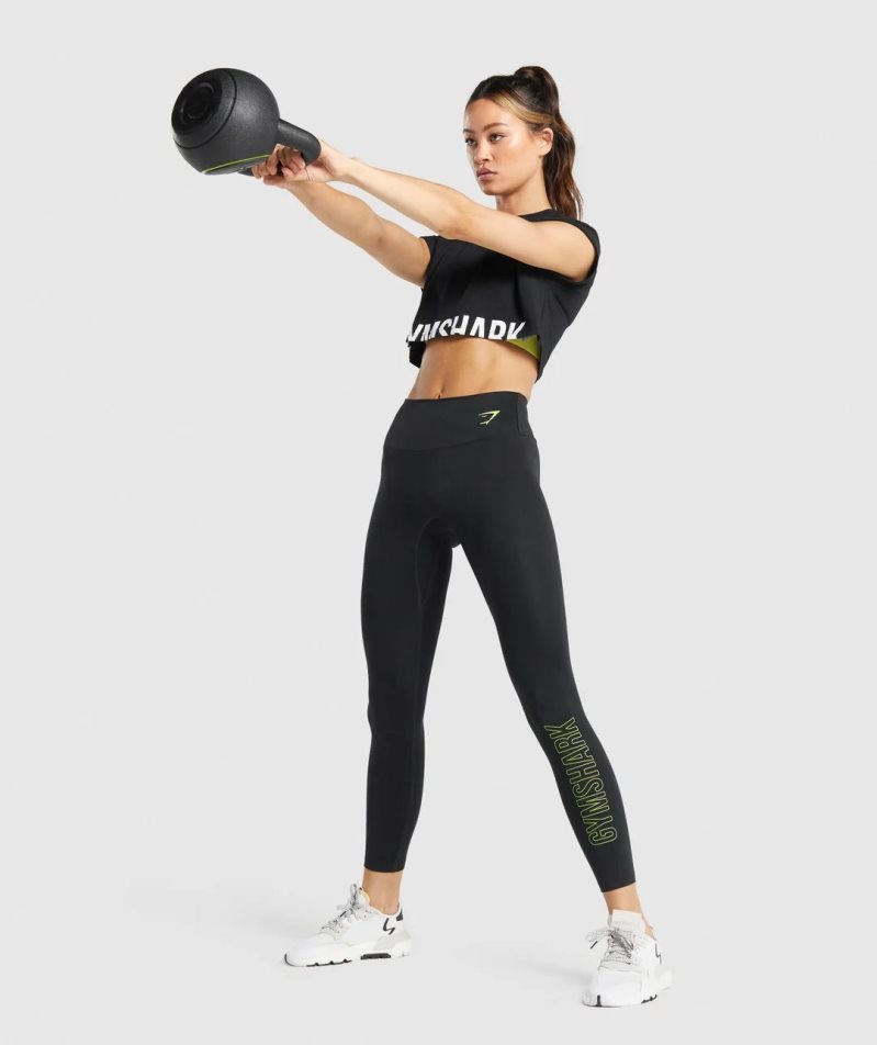 Women's Gymshark Training Graphic Leggings Black | CA 50ADN8